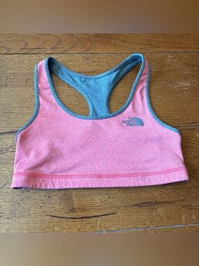 The North Face Coral Pink and Gray Racerback Sports Bra reversible